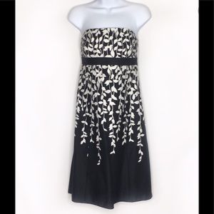 Ann Taylor Loft Black And White Strapless Dress.